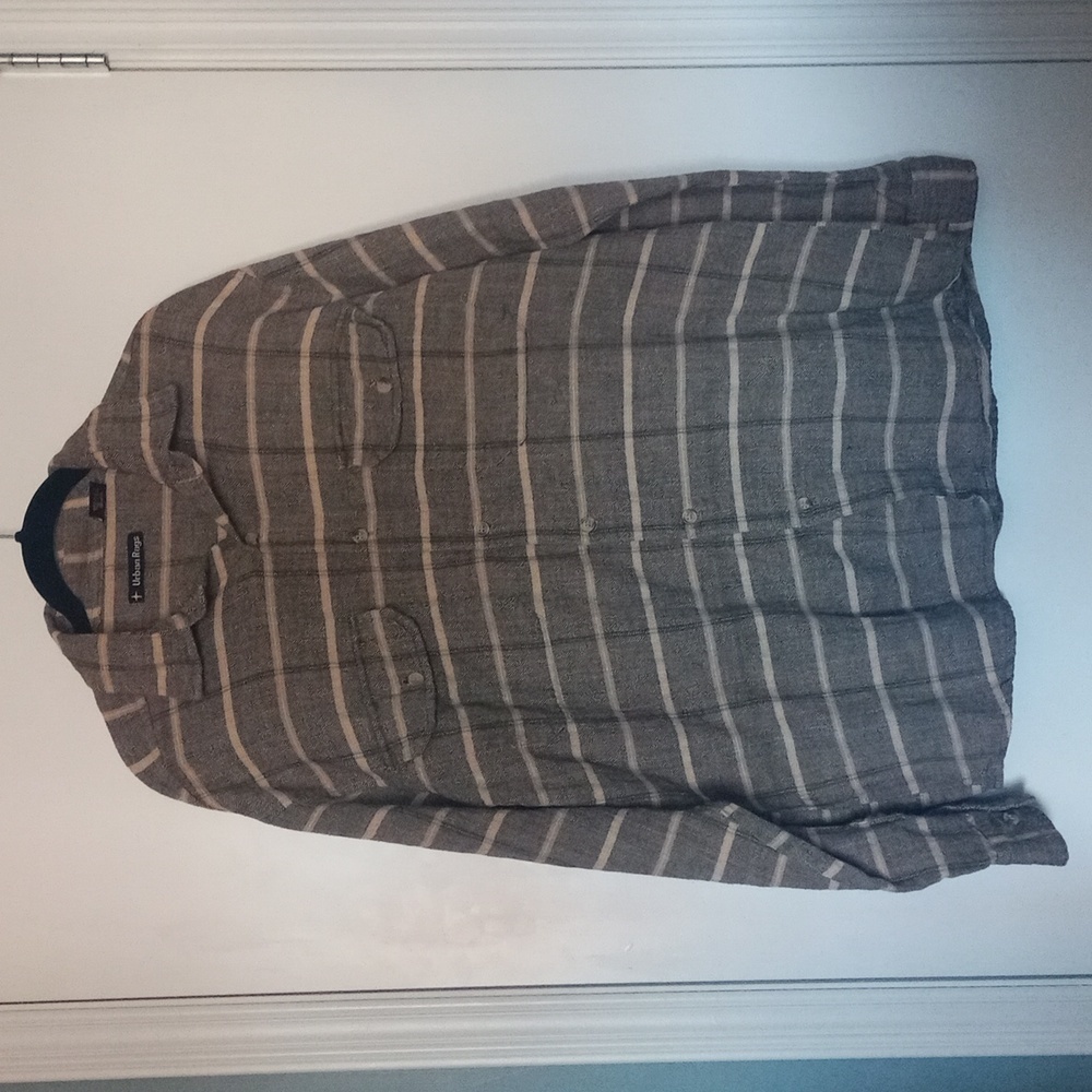 Urban Rags Chevron & Striped Print Button Down Shirt